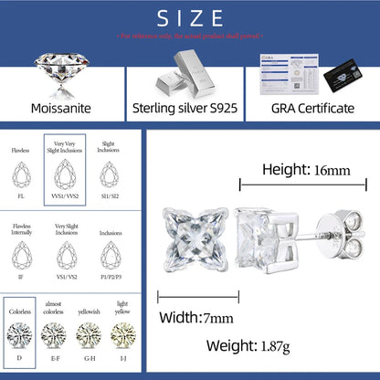 925 Sterling Silver Lily Cut Moissanite Stud Earrings - Different Drips