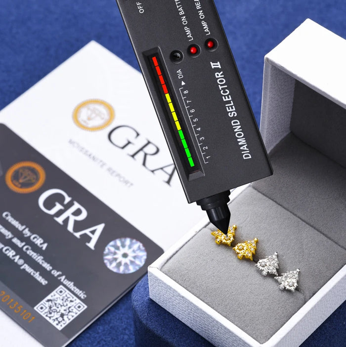 S925 Moissanite Diamond Christmas Tree Stud Earrings - Different Drips