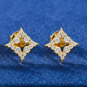 S925 Moissanite Compass Star Stud Earrings - Different Drips