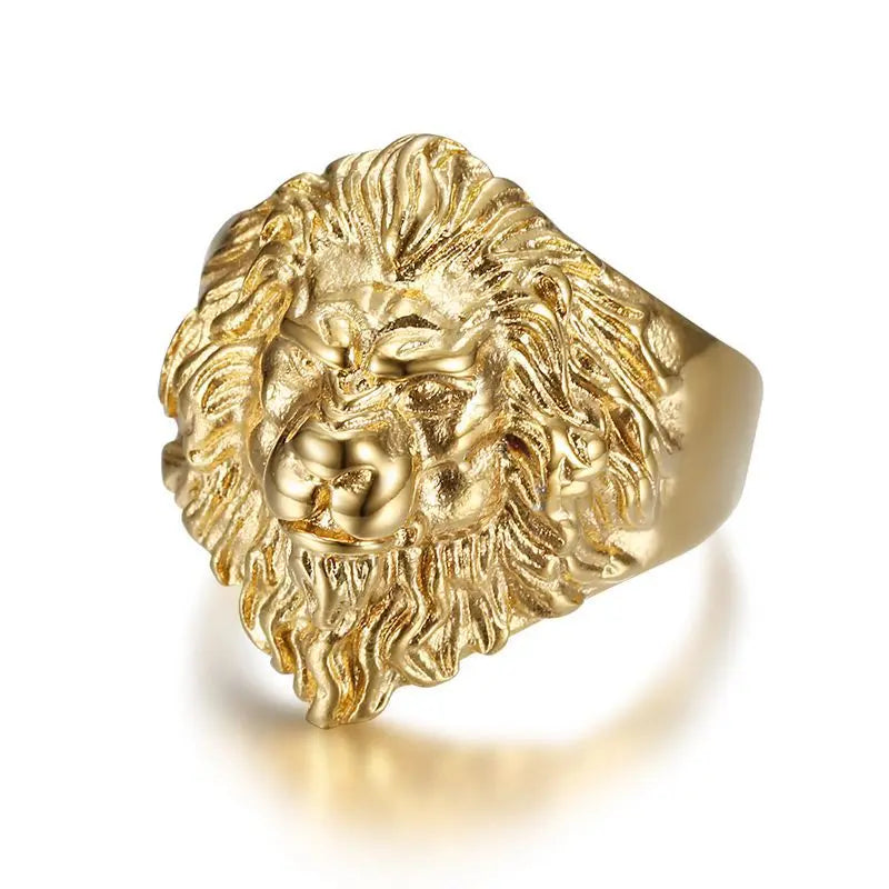18k Gold Plated Lion Head Ring - Different Drips