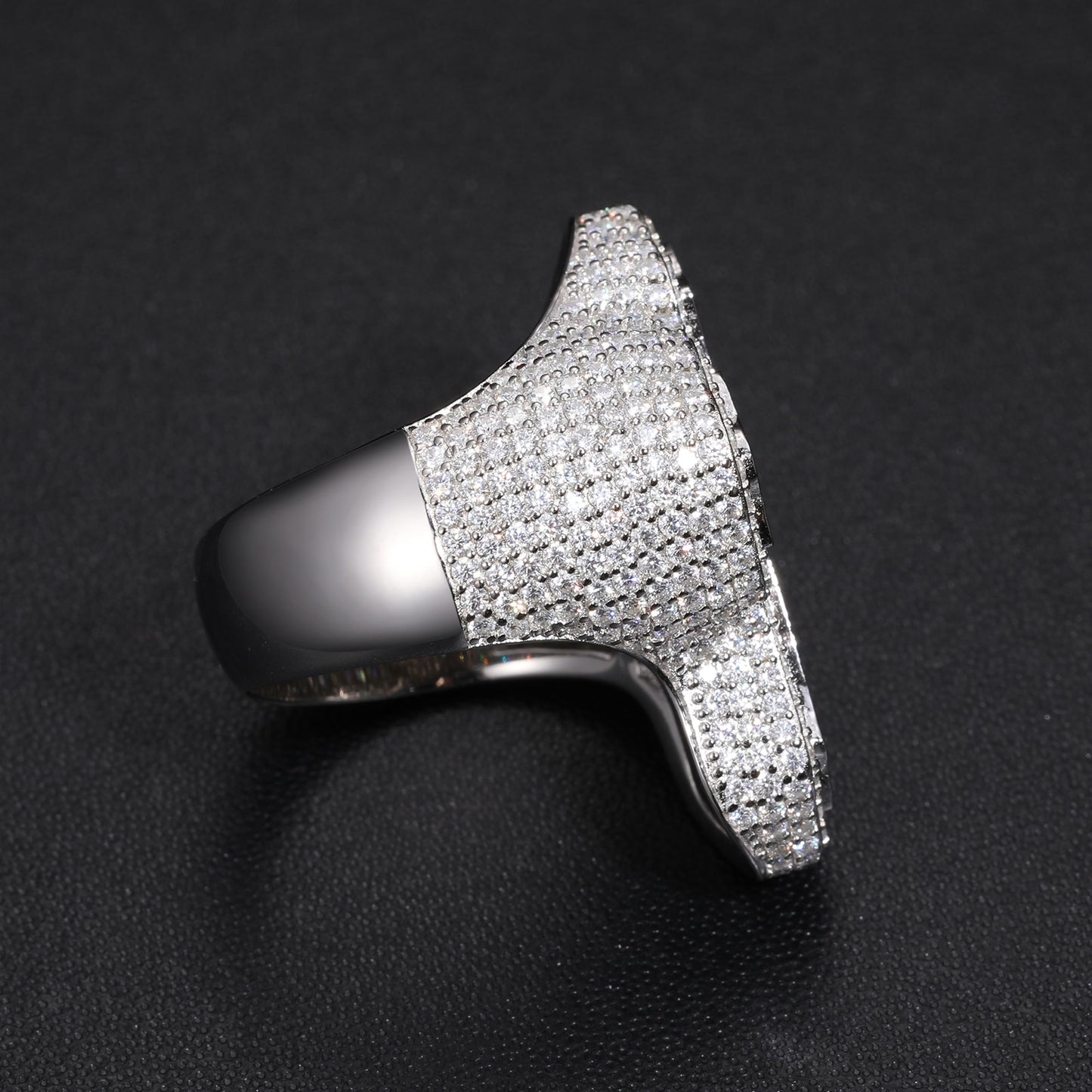 S925 Moissanite Baguette Cross Ring - Different Drips