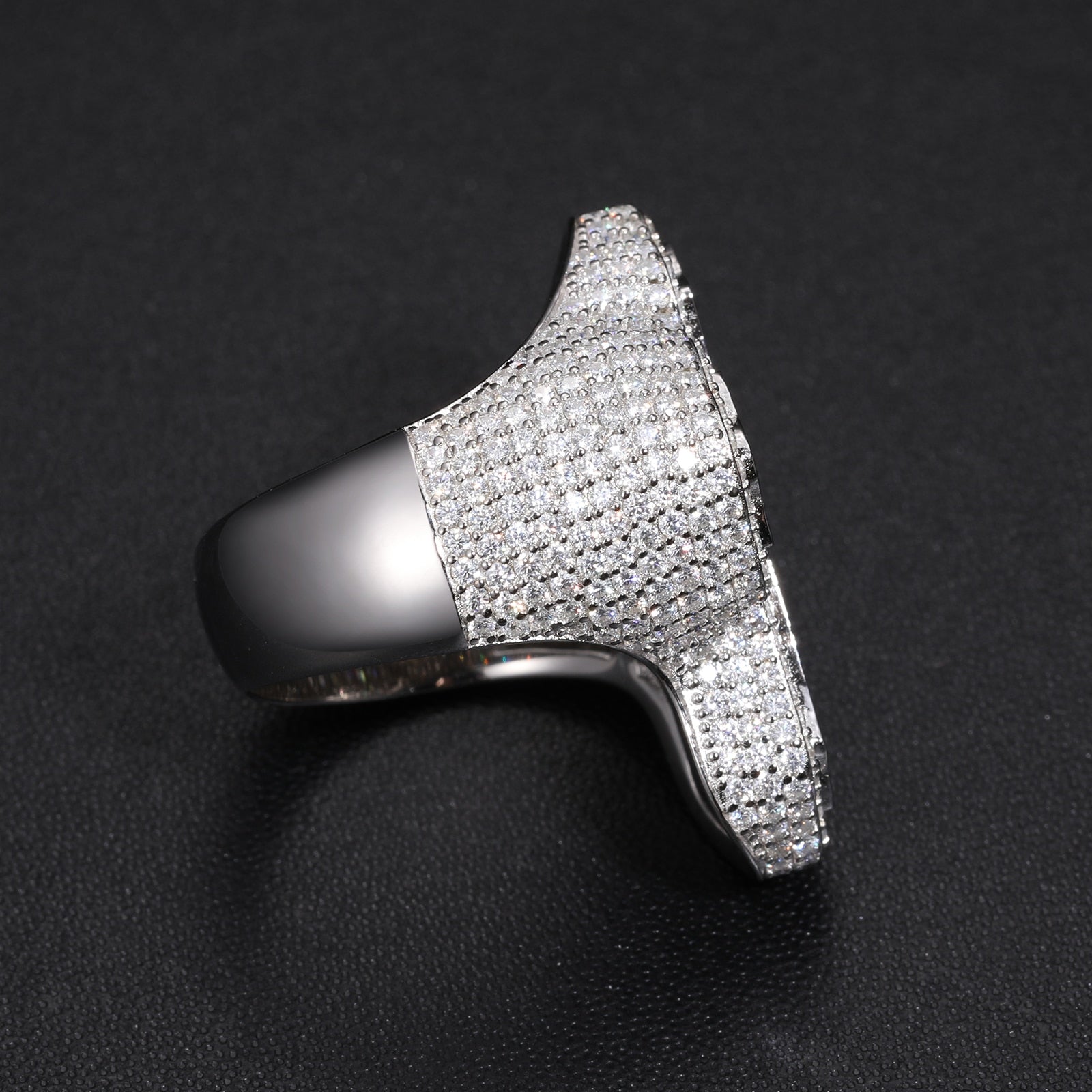 S925 Moissanite Baguette Cross Ring - Different Drips
