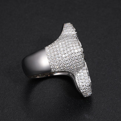 S925 Moissanite Baguette Cross Ring - Different Drips
