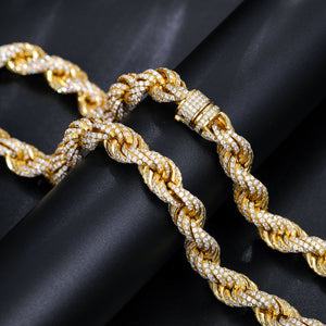 8-12mm S925 Moissanite Braided Rope Chain - Different Drips