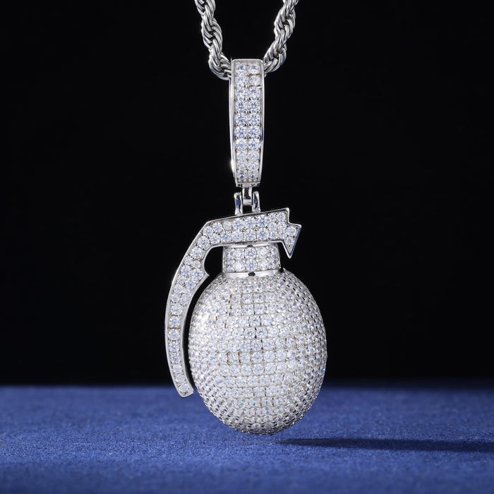 S925 Moissanite Grenade Pendant - Different Drips