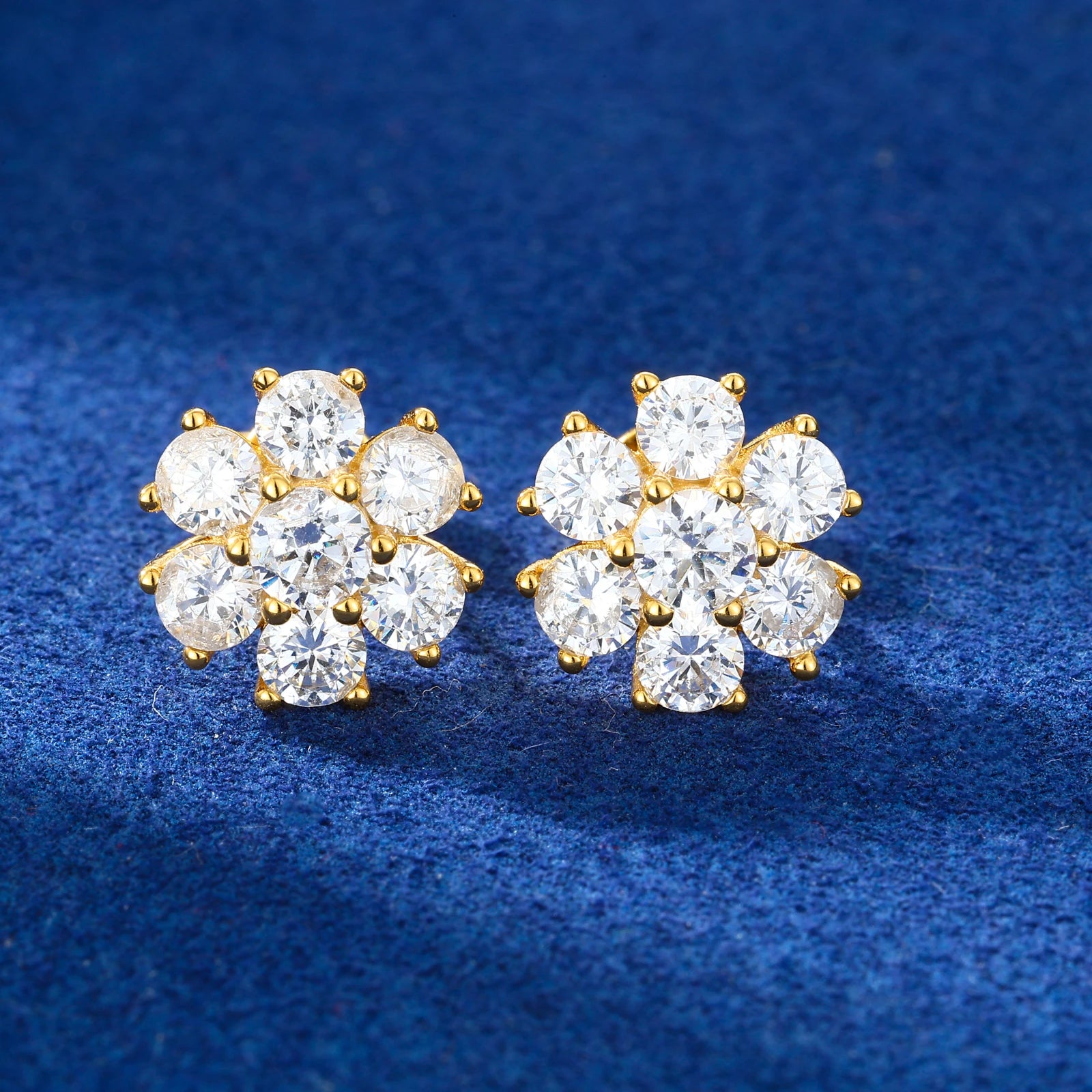 Flower Cluster Stud Earrings - Different Drips