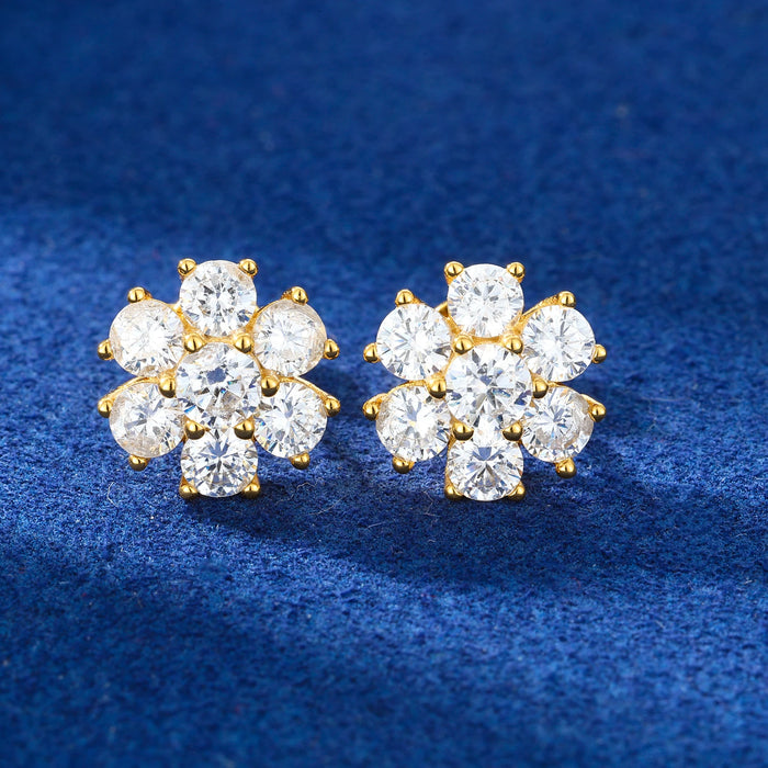 Flower Cluster Stud Earrings - Different Drips