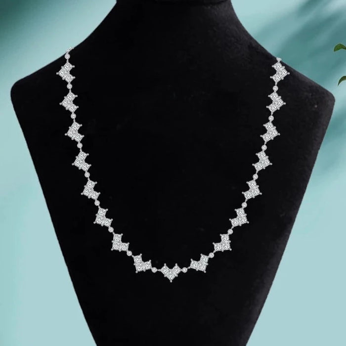 4mm Women's S925 Moissanite Heart Link Necklace - Different Drips