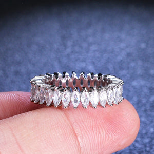 Women's S925 Oval Moissanite Diamond Eternity Ring - Different Drips