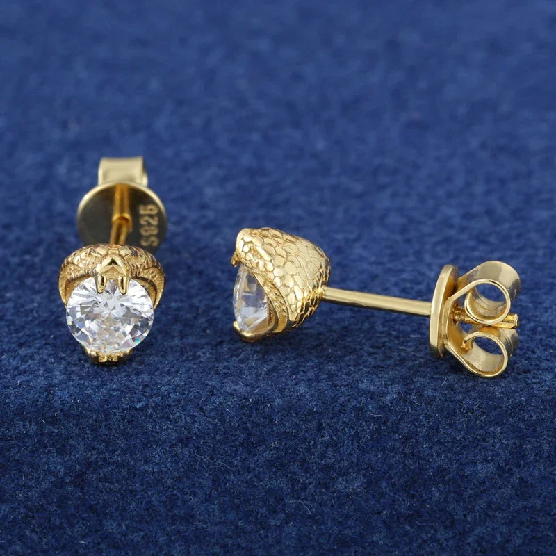 S925 Moissanite Diamond Snake Claw Stud Earrings - Different Drips