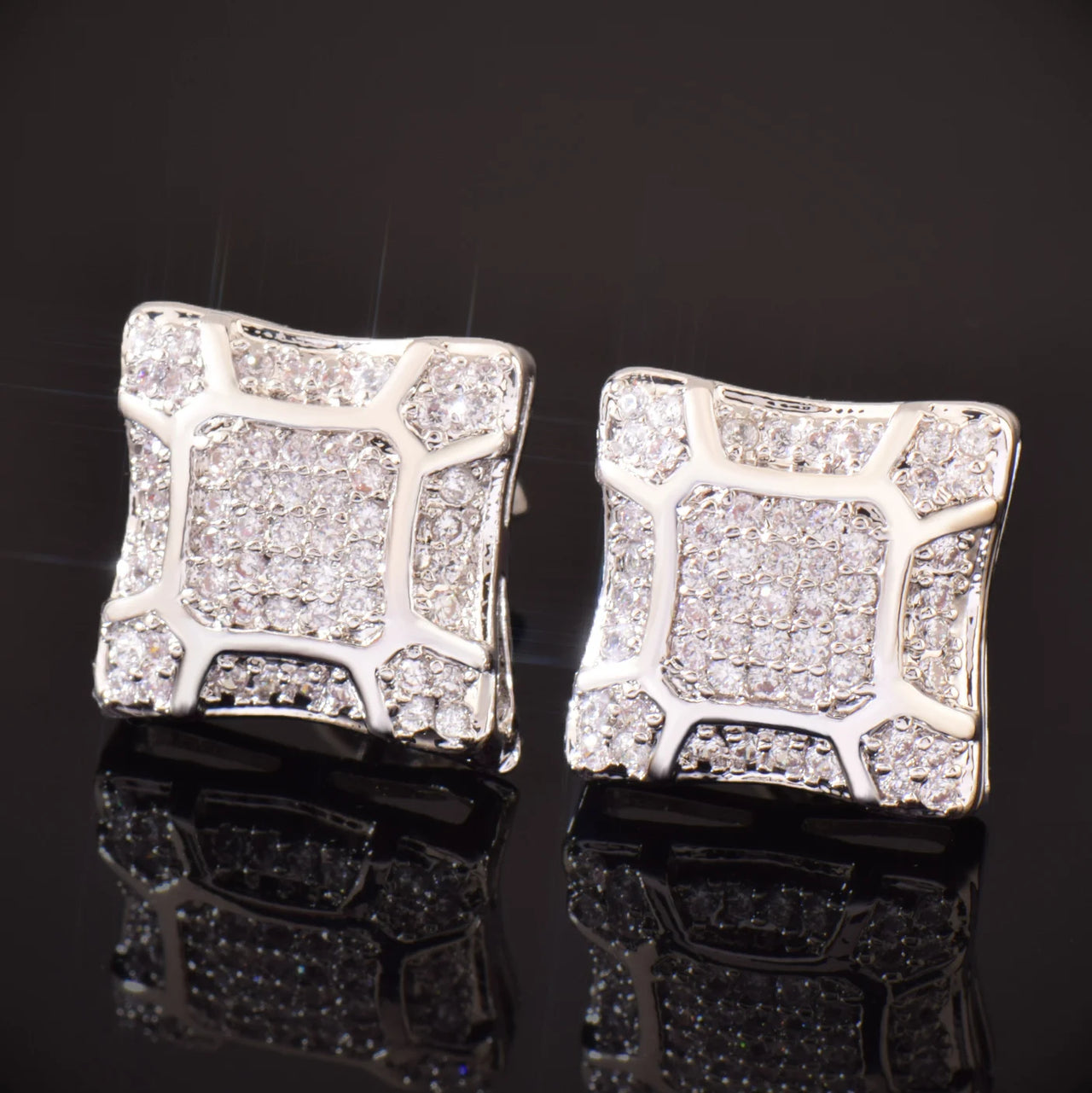 10mm Lava Square Cut Earrings - Different Drips