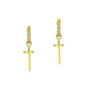 Iced Out Dagger Drop Earrings - Different Drips