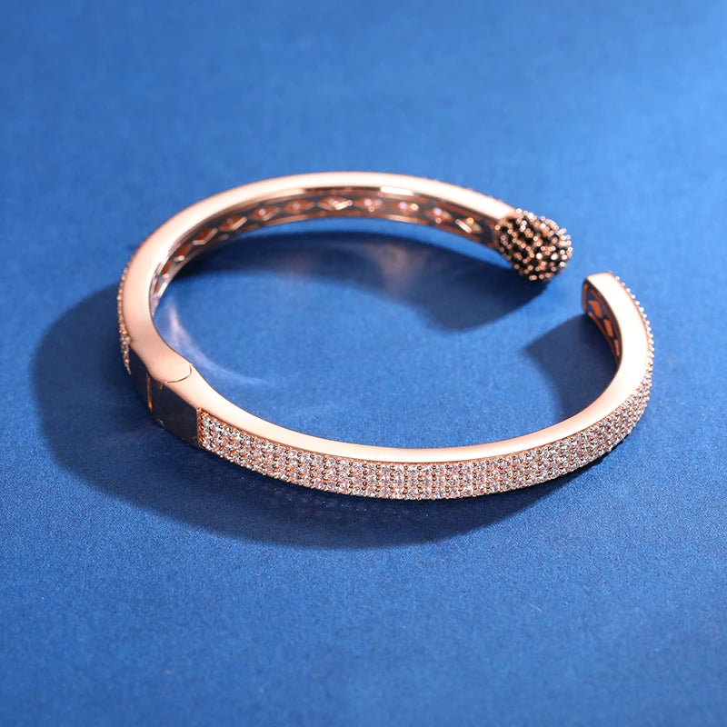 5mm S925 Moissanite Match Pave Bangle - Different Drips