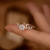 Thumbnail for Women's S925 Moissanite Leaf Band Ring - Different Drips