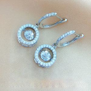 Women's S925 Moissanite Diamond Round Halo Drop Earrings - Different Drips