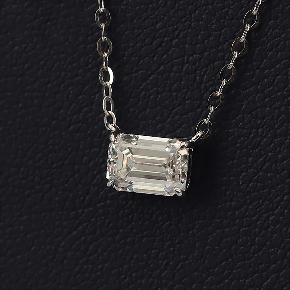 Women's S925 Moissanite Emerald Cut Pendant - Different Drips