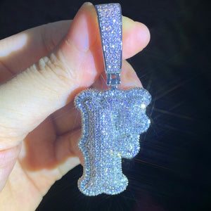 Layered Bubble Custom Single Letter Pendant - Different Drips