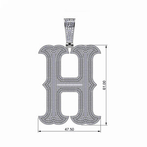 S925 Moissanite Baguette Custom Letter Pendant - Different Drips