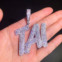 Thumbnail for Slim Italic Custom Letter Pendant - Different Drips