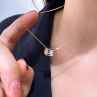 Thumbnail for Women's S925 Emerald Cut Moissanite Diamond Pendant - Different Drips