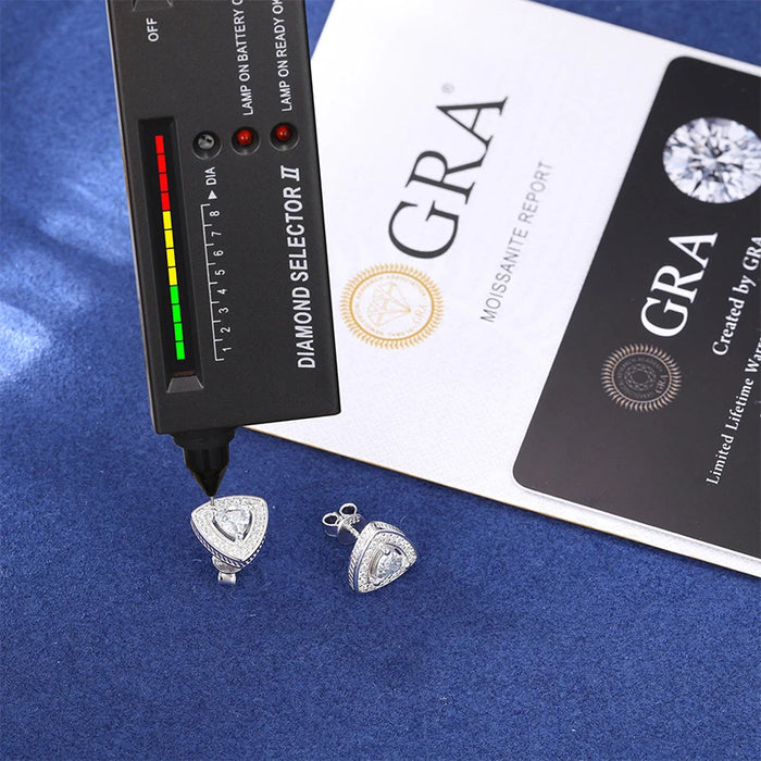 S925 Moissanite Trillion-Cut Stud Earrings - Different Drips