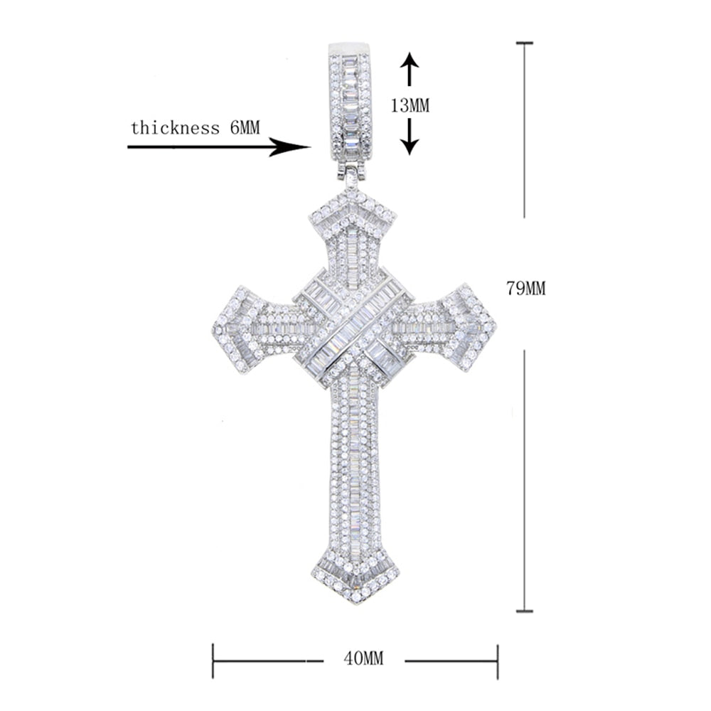 Baguette Colored Cross Pendant - Different Drips