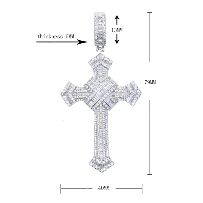 Baguette Colored Cross Pendant - Different Drips
