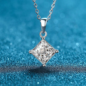 Women's S925 Rhombus Cut Moissanite Pendant - Different Drips