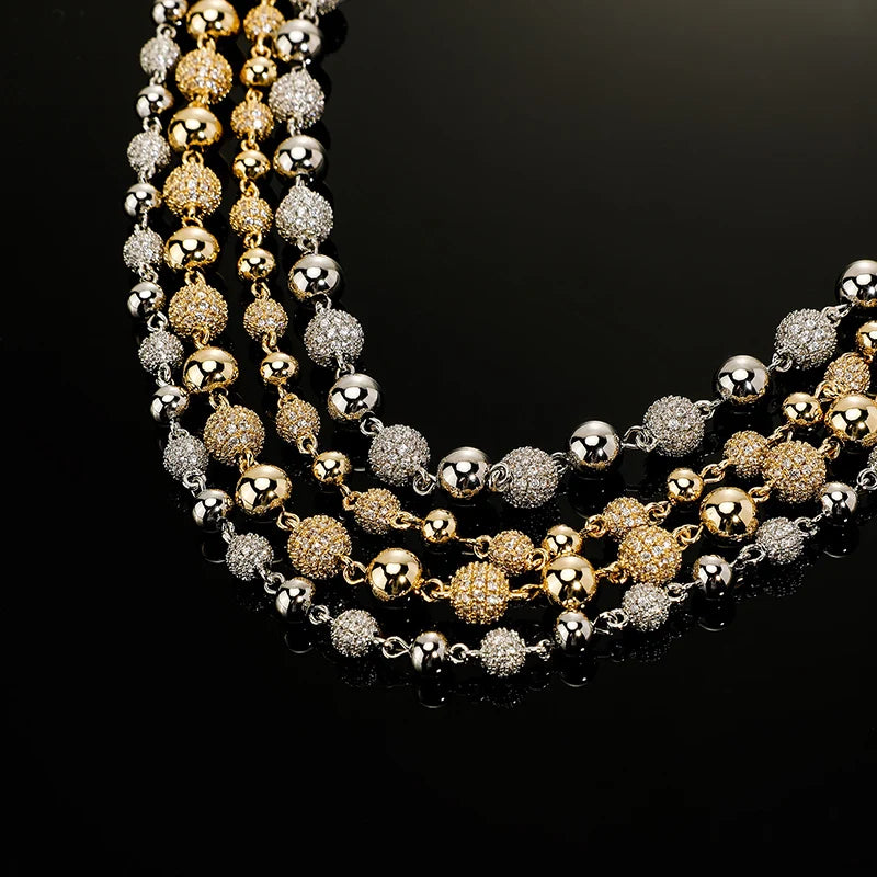 Iced Ball Bead Link Chain - Different Drips