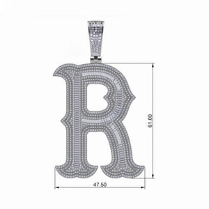 S925 Moissanite Baguette Custom Letter Pendant - Different Drips