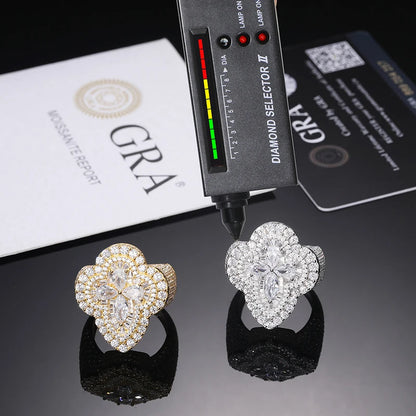S925 Moissanite Cluster Cocktail Ring - Different Drips