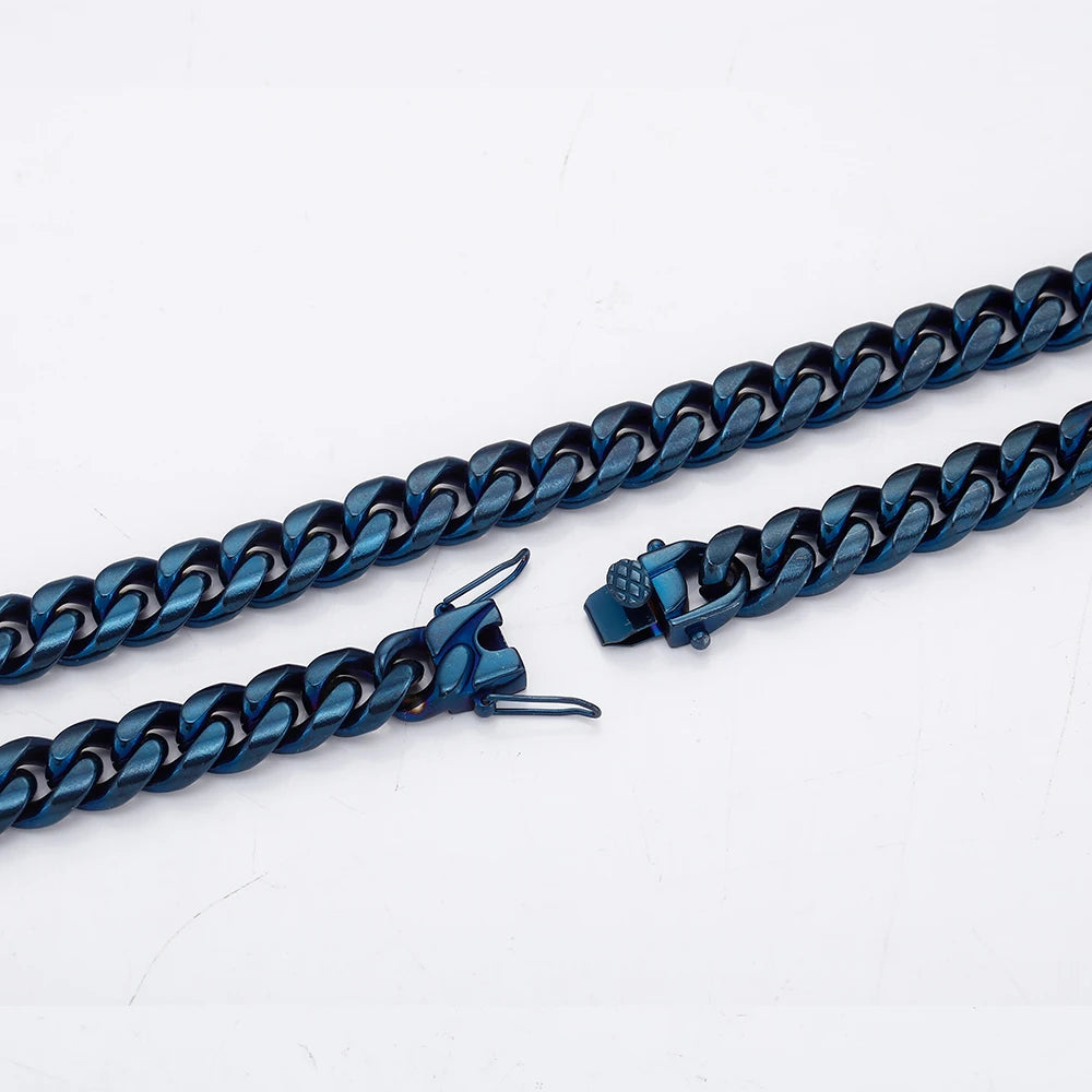 Dark Blue Miami Cuban Link Chain - Different Drips