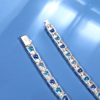 Thumbnail for 6mm S925 Blue Moissanite Tennis Bracelet - Different Drips