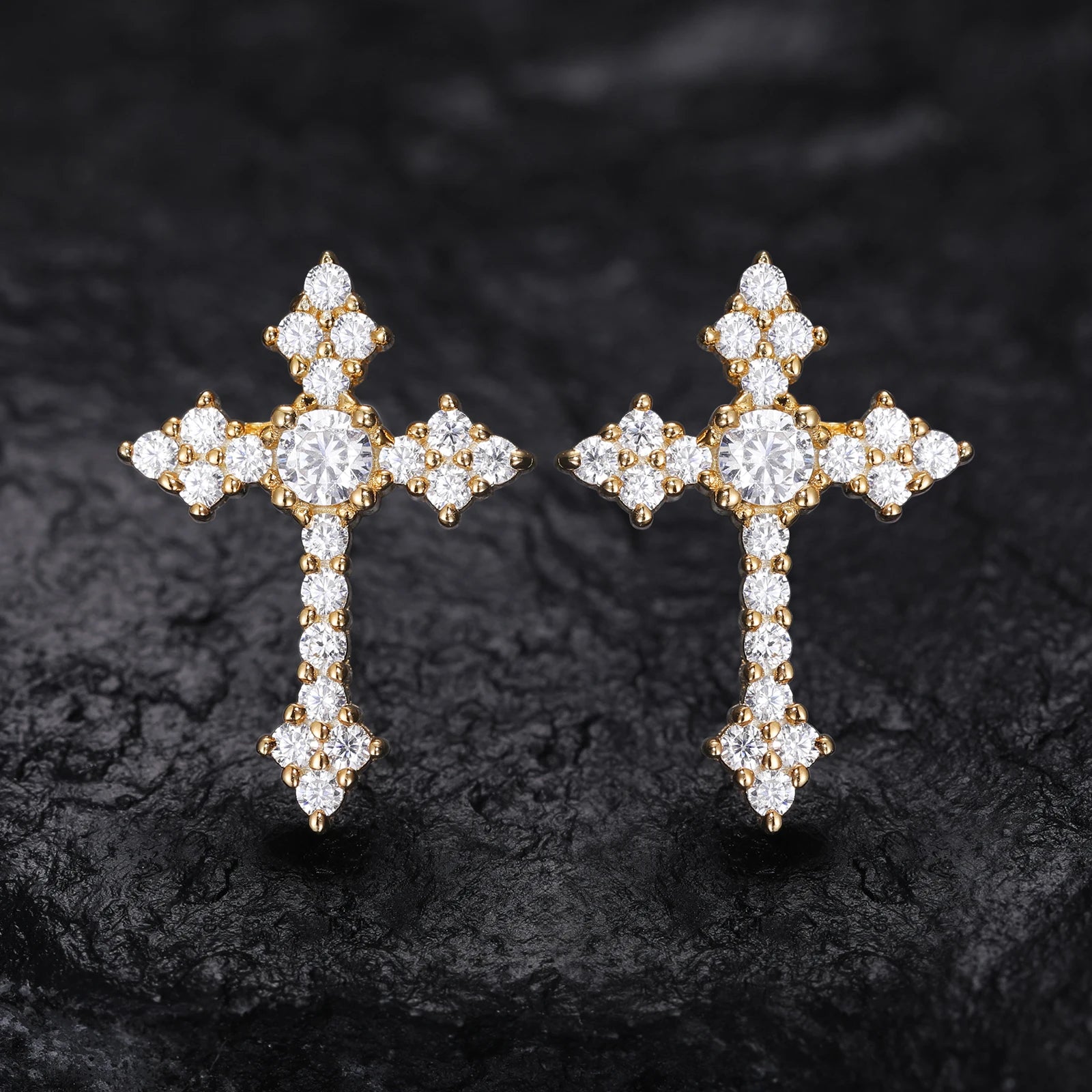 S925 Moissanite Diamond Cross Earrings - Different Drips