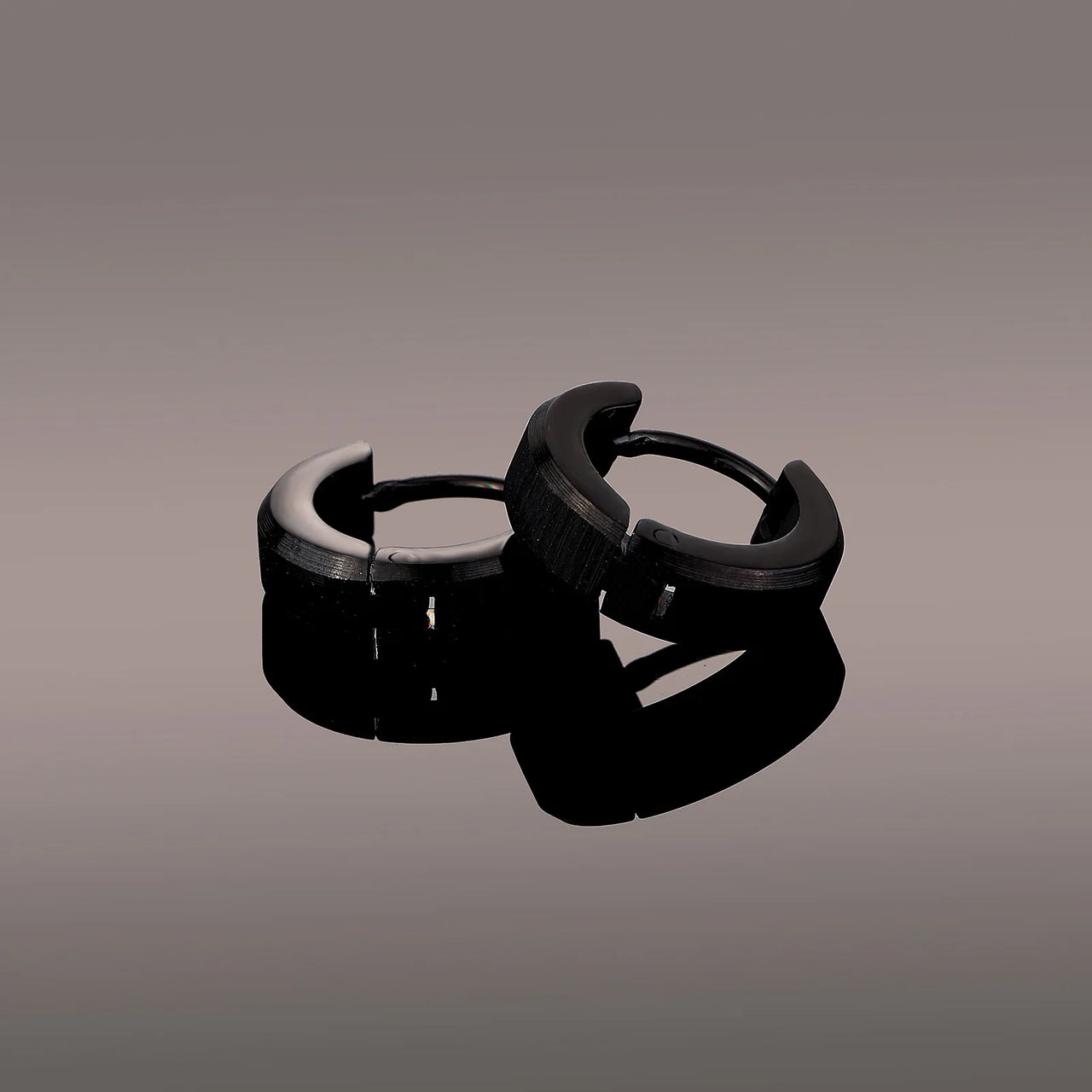 Solid Black Hoop Earrings - Different Drips