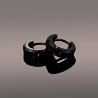 Thumbnail for Solid Black Hoop Earrings - Different Drips