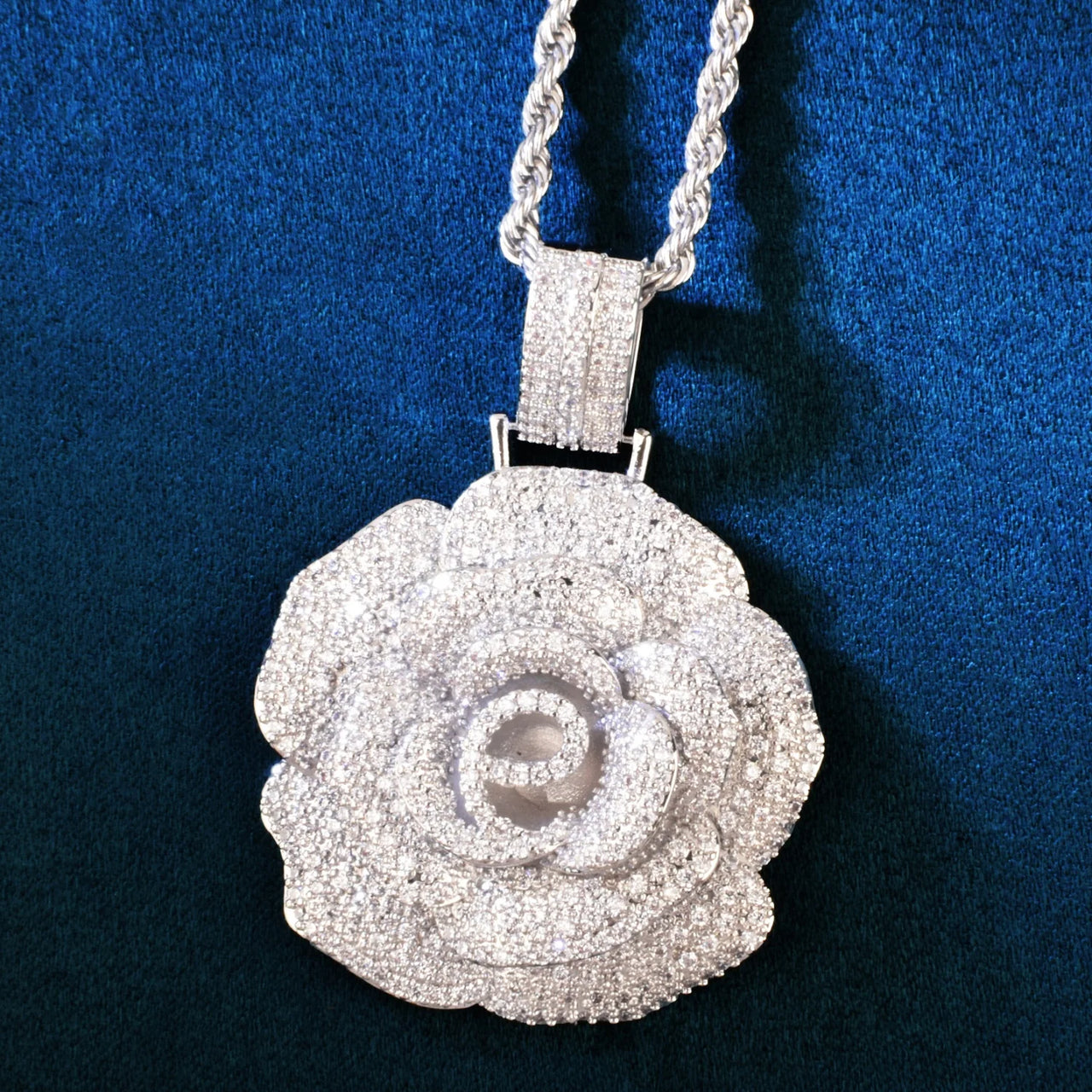 Iced Out Rose Pendant - Different Drips