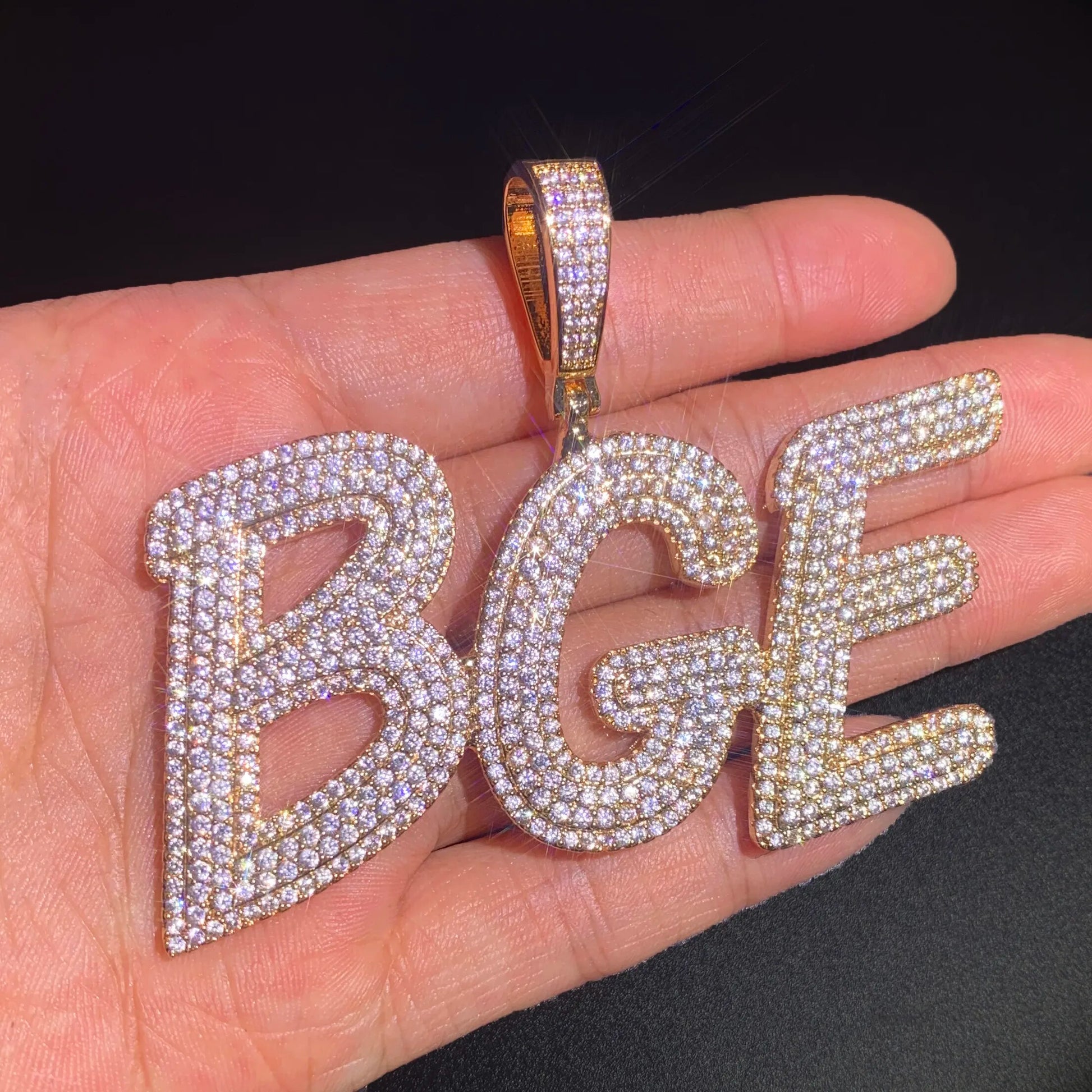 Slim Italic Custom Letter Pendant - Different Drips