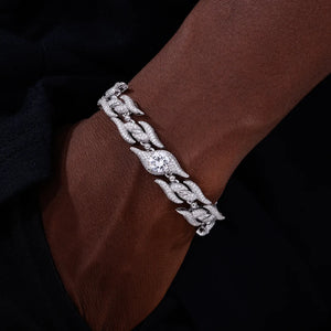 925 Sterling Silver Iced Moissanite Thorn Bracelet - Different Drips