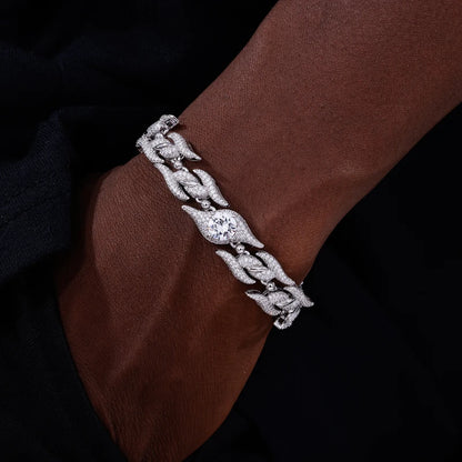 925 Sterling Silver Iced Moissanite Thorn Bracelet - Different Drips
