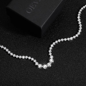 Women's S925 Moissanite Curved Tennis Necklace - Different Drips