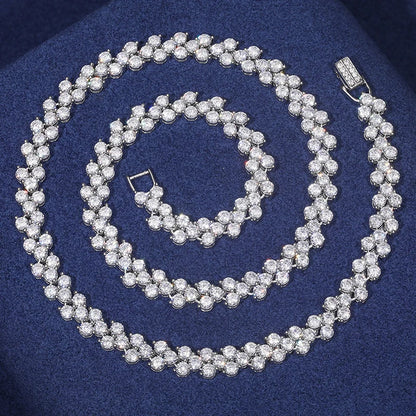 6mm S925 Moissanite Diamond V Cluster Chain - Different Drips