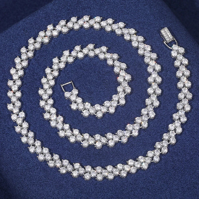 6mm S925 Moissanite Diamond V Cluster Chain - Different Drips