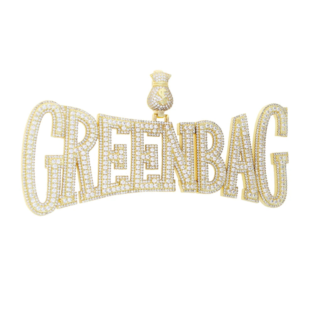 Iced Out Greenbag Pendant - Different Drips