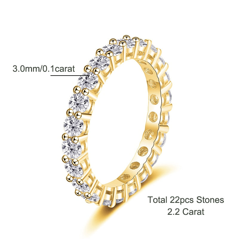 Women's S925 Moissanite Eternity Band Ring - Different Drips