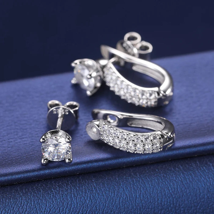 S925 Moissanite Two In One Huggie / Stud Earrings - Different Drips