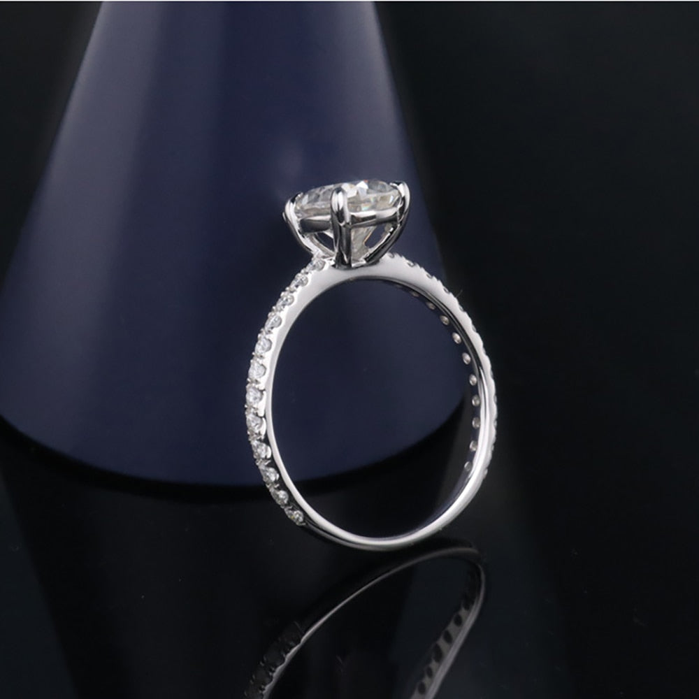 Women's S925 Moissanite Pear Micro Band Ring - Different Drips