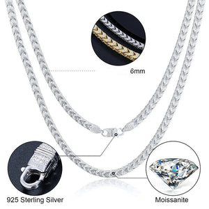 6mm S925 Moissanite Franco Link Chain - Different Drips