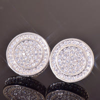 Thumbnail for 12mm Round Cut Pave Stud Earrings - Different Drips