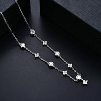 Thumbnail for 3.5mm Women's S925 Moissanite Diamond Stationed Necklace - Different Drips